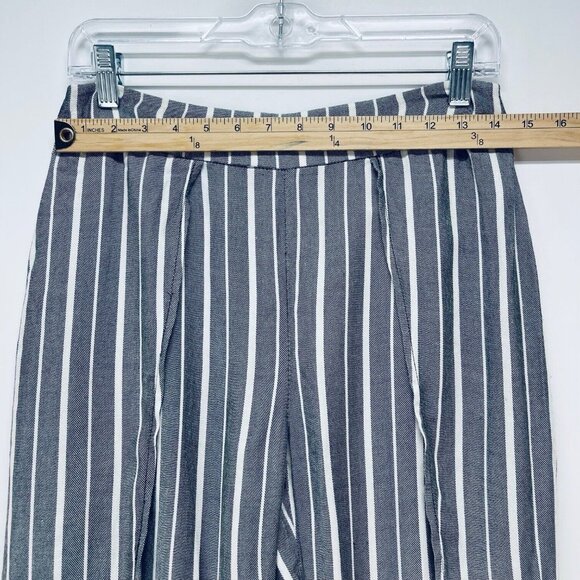 Free People Pants Size 2 Women’s Grey White Striped Split Hem Rosemary - Picture 9 of 14